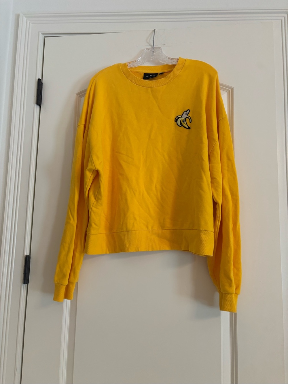 Lazy Oaf Yellow Crewneck Sweatshirt with Banana Patch